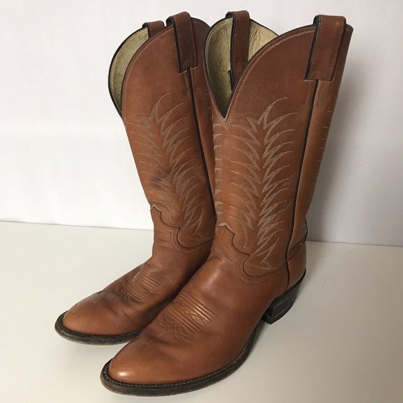 Justin Boots Shoes Justin Mens Western Cowboy Boots Size 9 E Brown